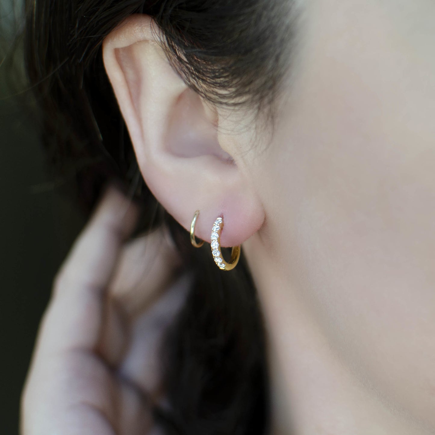 12mm Huggies - Yellow Gold