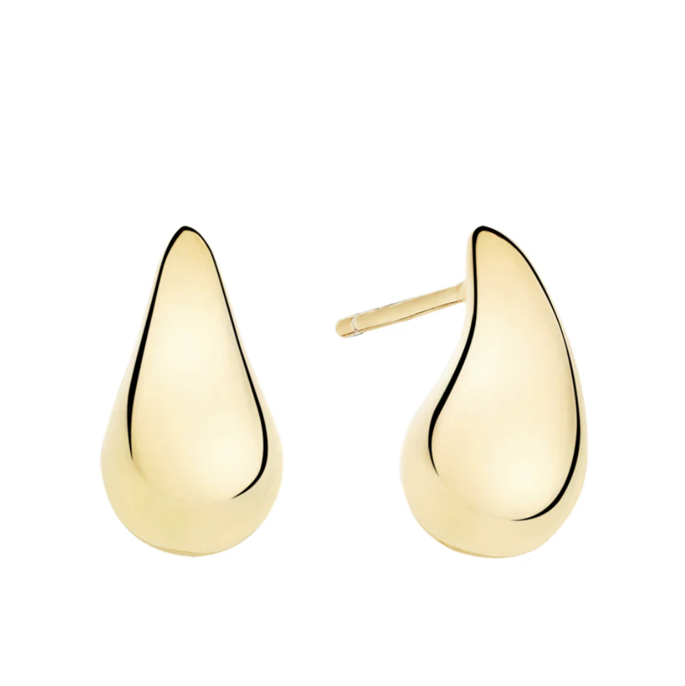 12mm Gold plated sterling silver teardrop earring