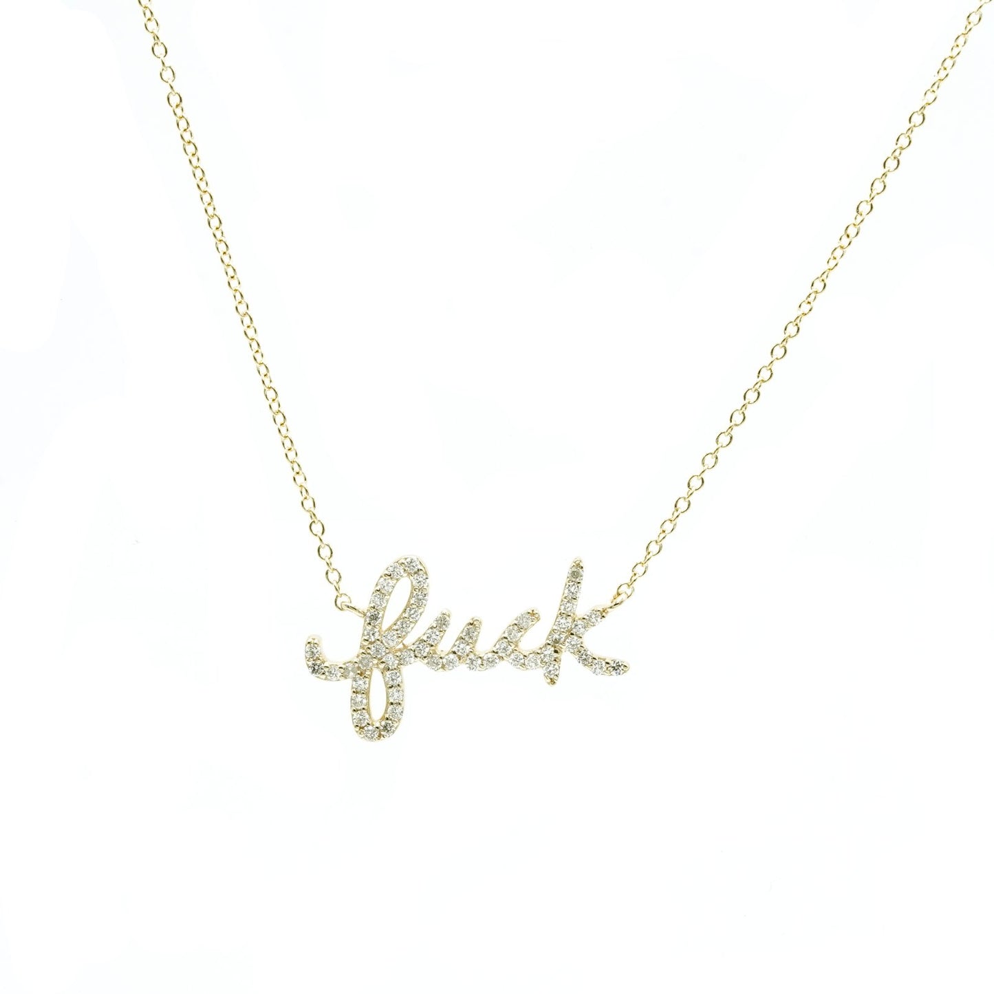 Diamond F-Word Necklace - Yellow