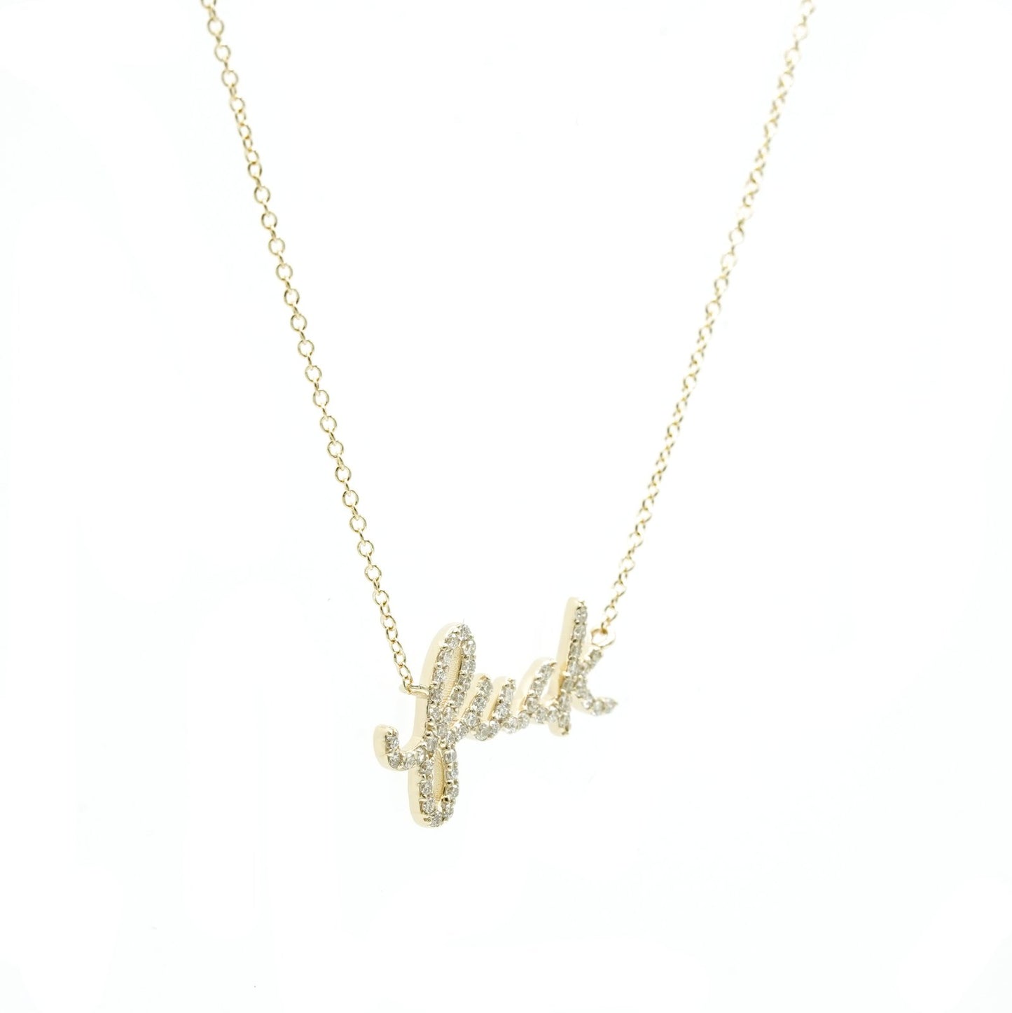 Diamond F-Word Necklace - Yellow