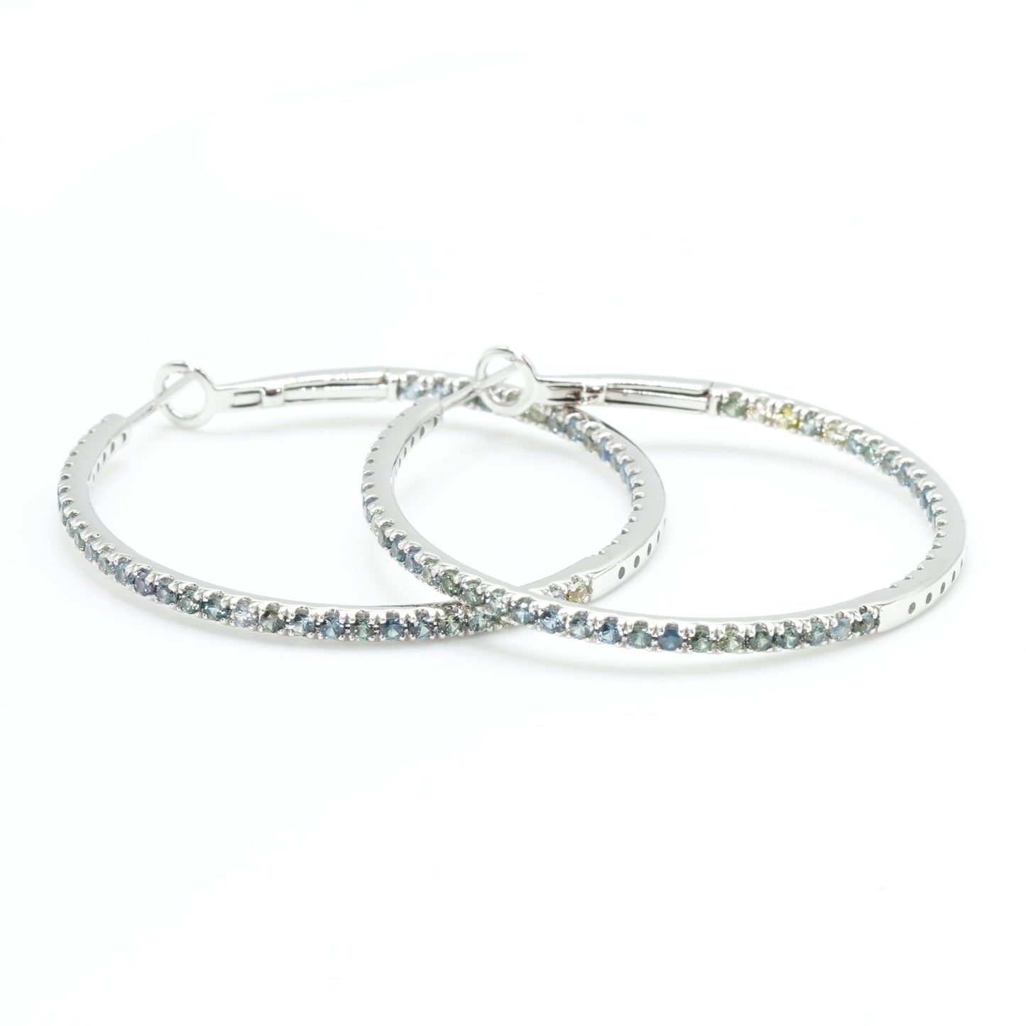 Montana Sapphire Hoops - White