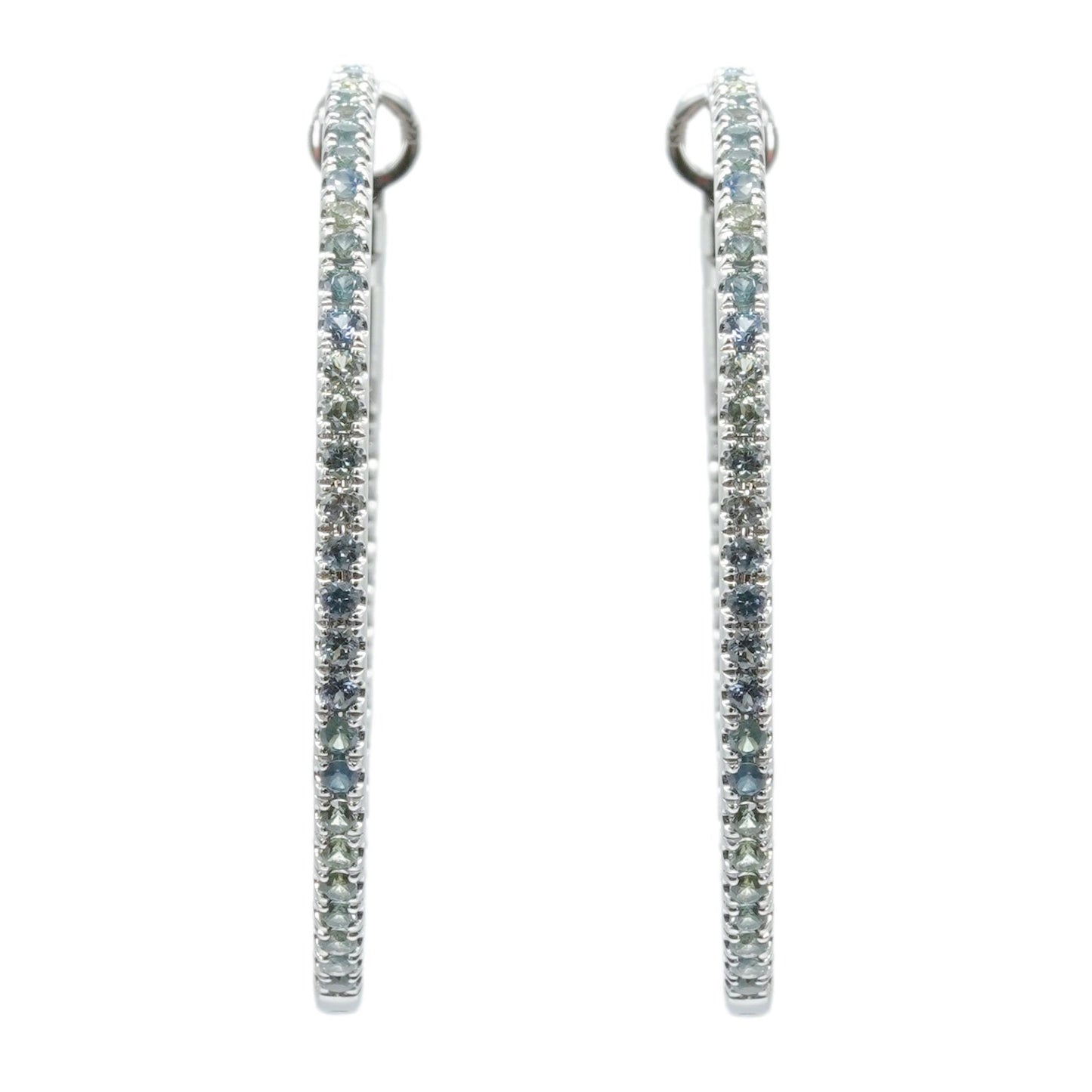 Montana Sapphire Hoops - White