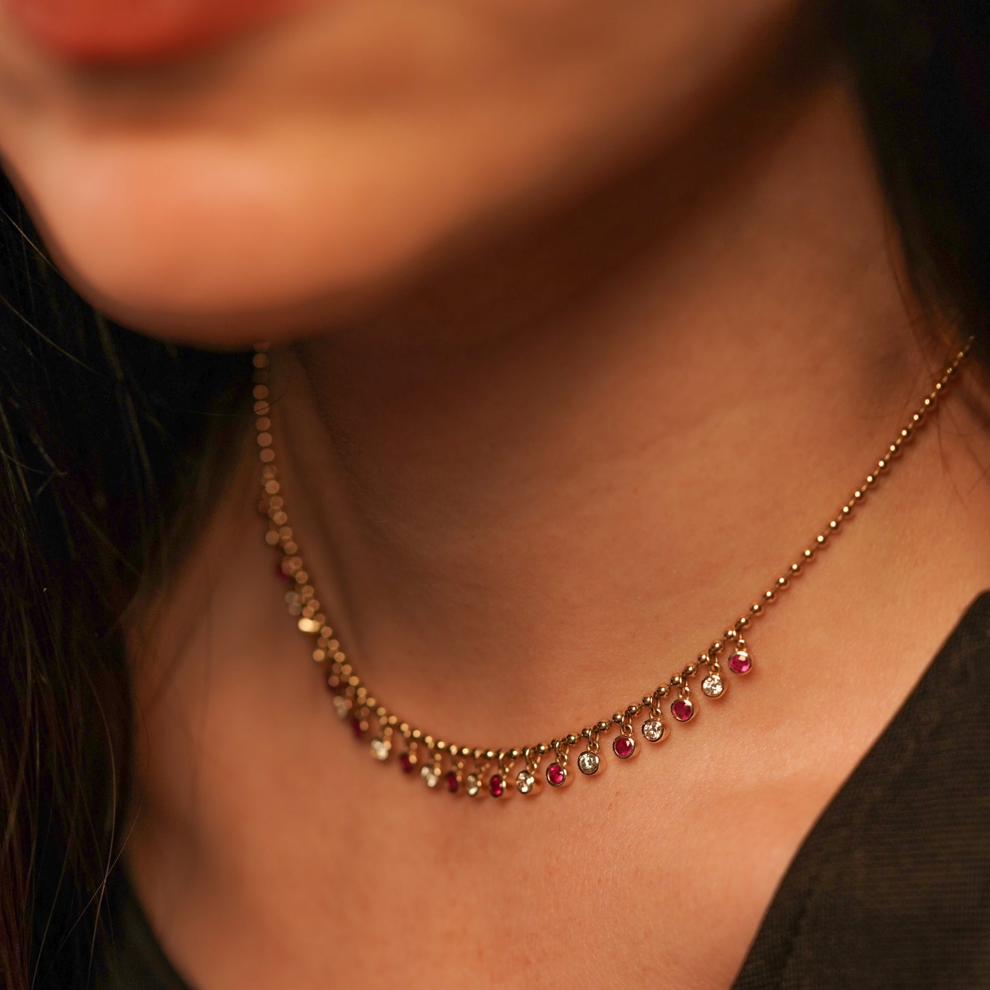 Ruby Fringe Necklace