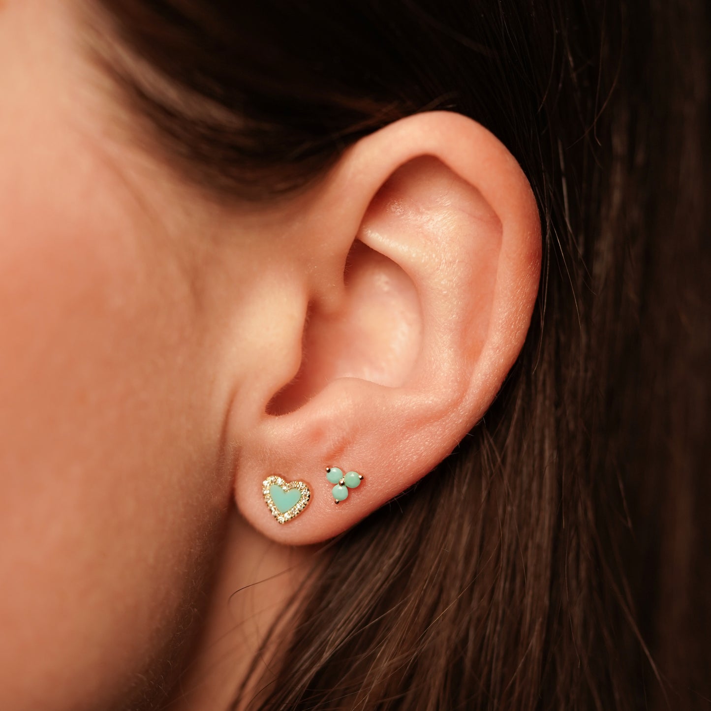 Turquoise Trio Studs