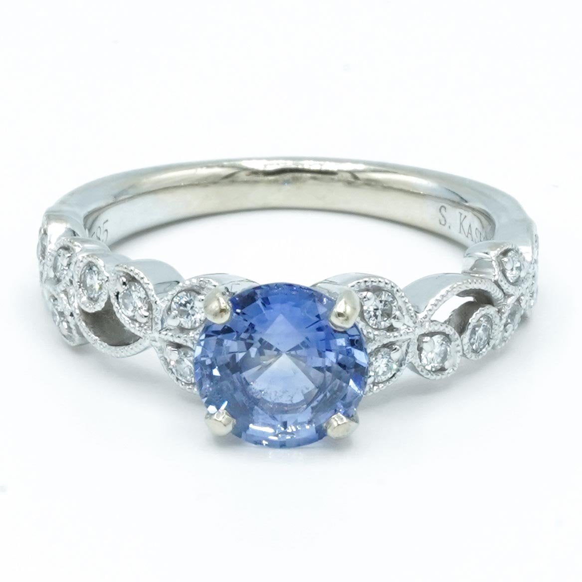 Sapphire & Diamond Filigree Ring