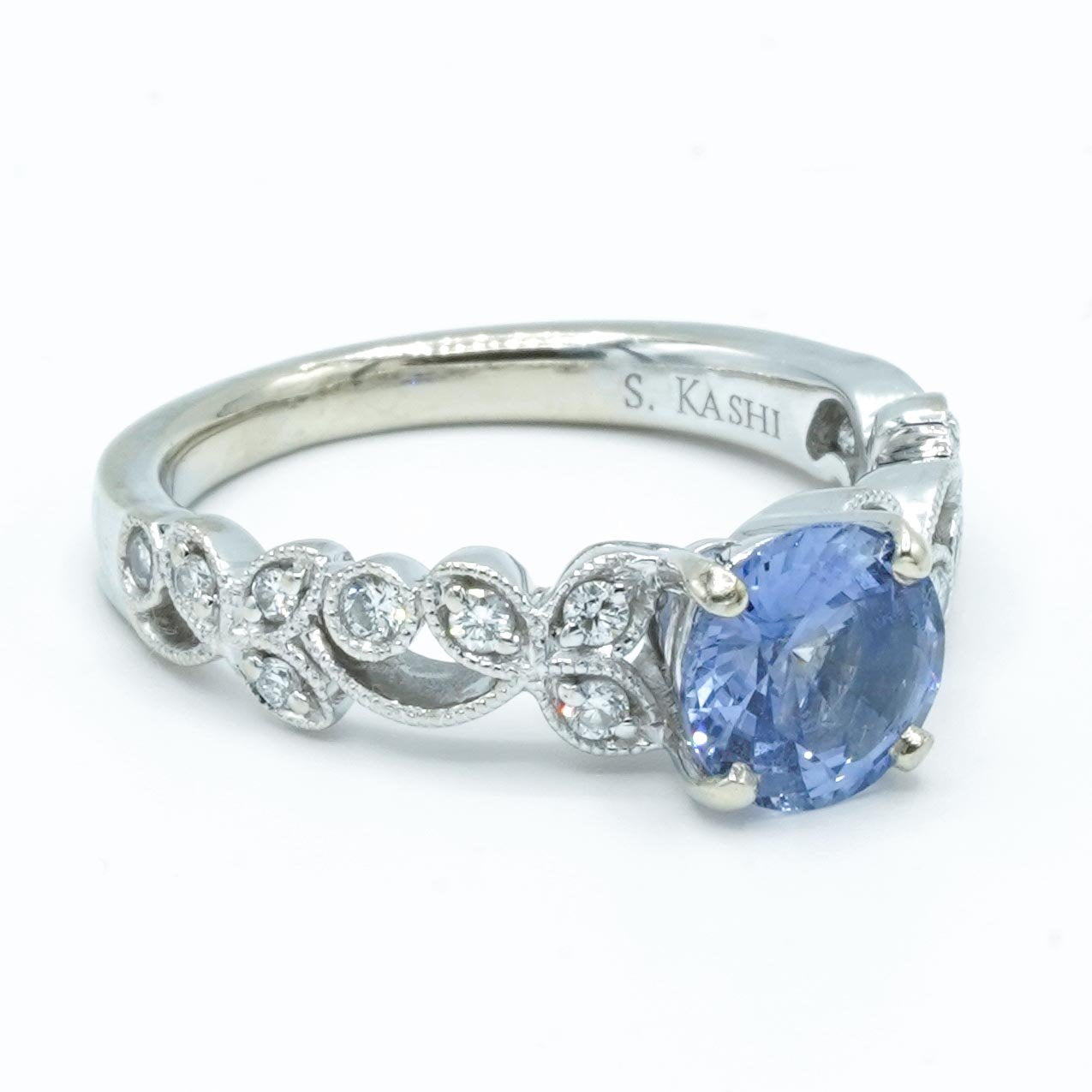 Sapphire & Diamond Filigree Ring