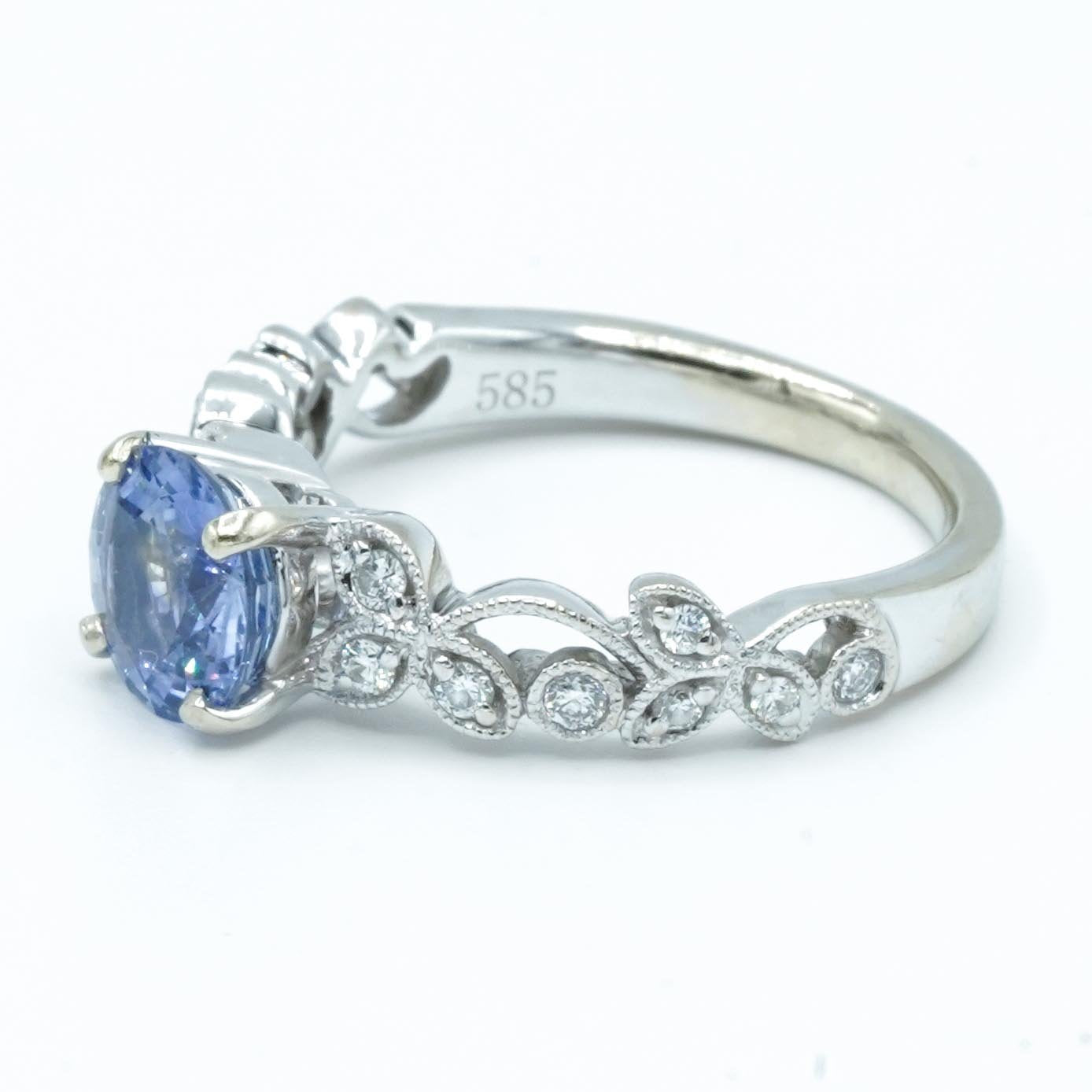 Sapphire & Diamond Filigree Ring