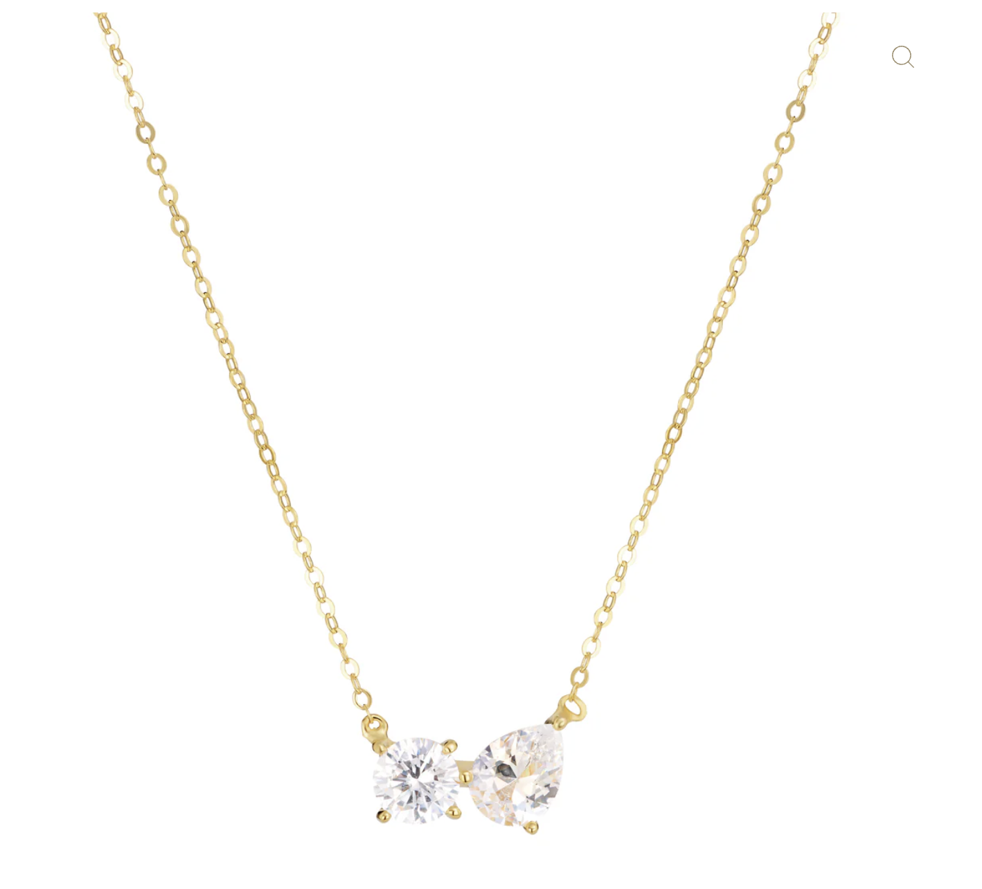 Round and Teardrop 'Toi et Moi' necklace