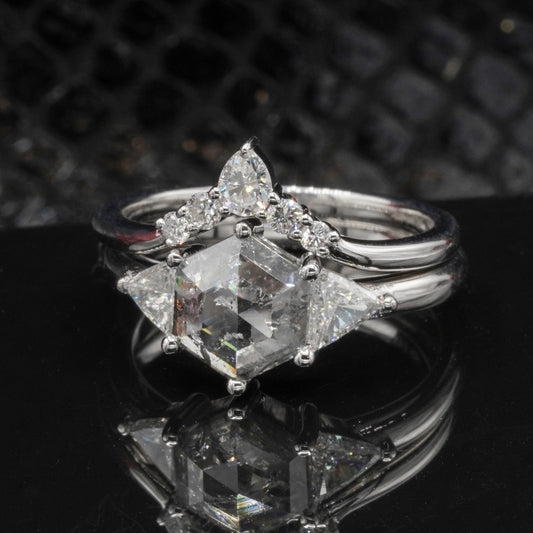 salt and pepper engagement rings, salt and pepper diamond rings, shop salt and pepper diamonds, custom jeweler in Denver, alternative engagement rings, edgy engagement rings, alternative engagement rings, edgy engagement rings