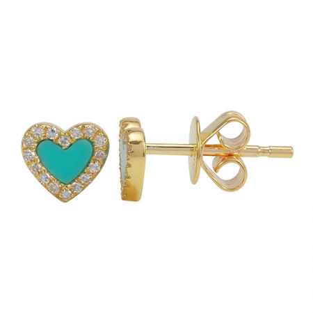 Turquoise Heart Studs