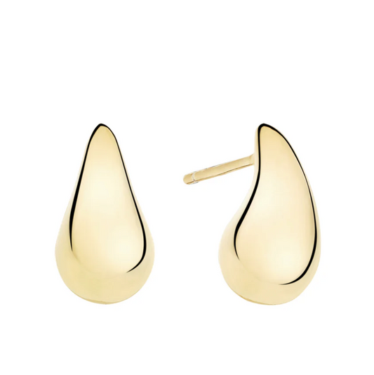12mm Gold plated sterling silver teardrop earring
