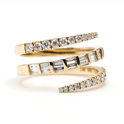 Baguette 3-Row Ring