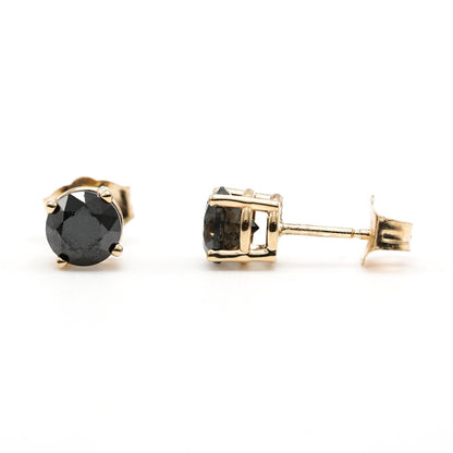 1 Carat Black Diamond Studs