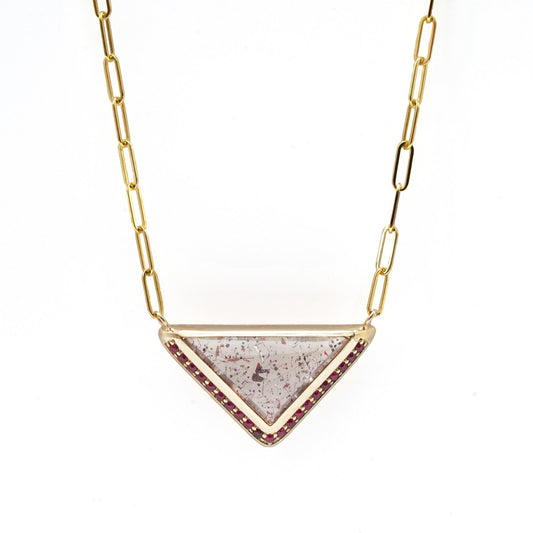 Triangle Super 7 Quartz Necklace