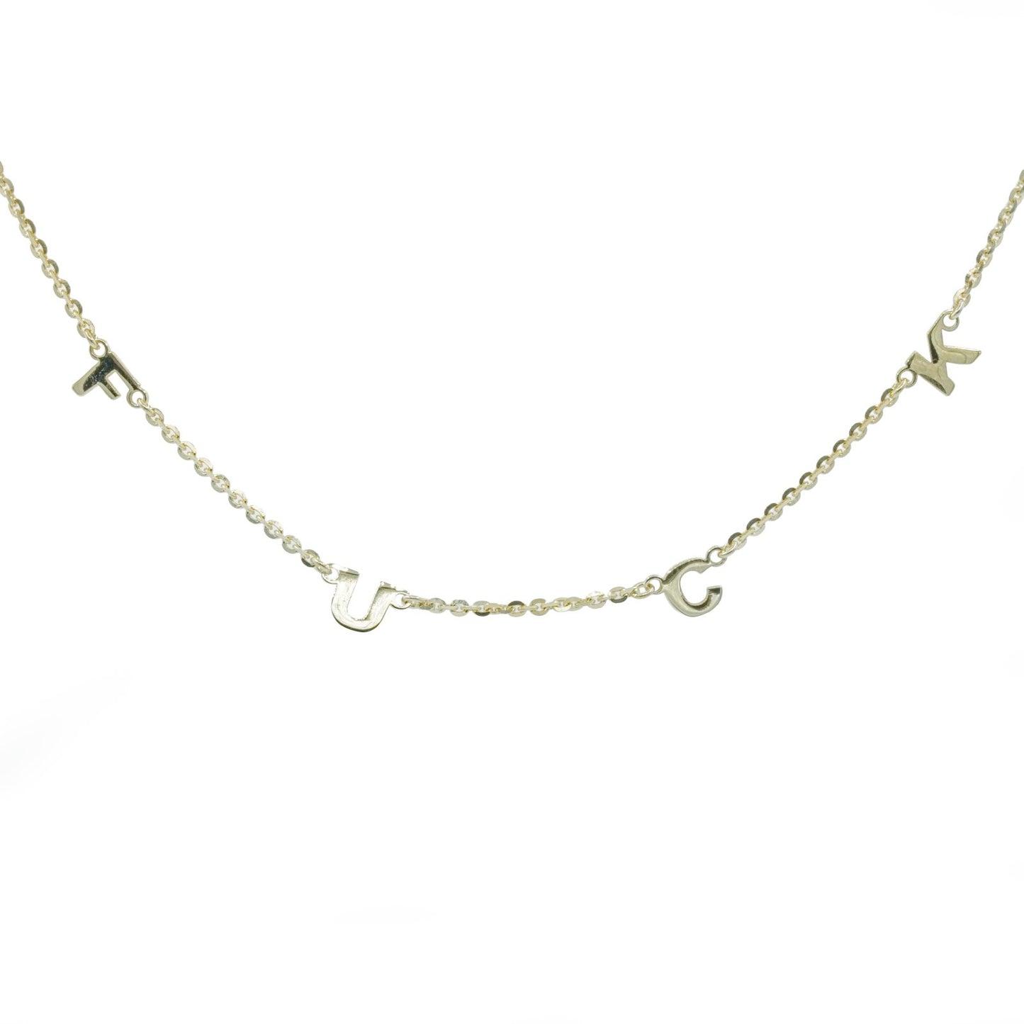 Gold plated 'F/U' necklace