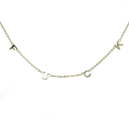 Gold plated 'F/U' necklace