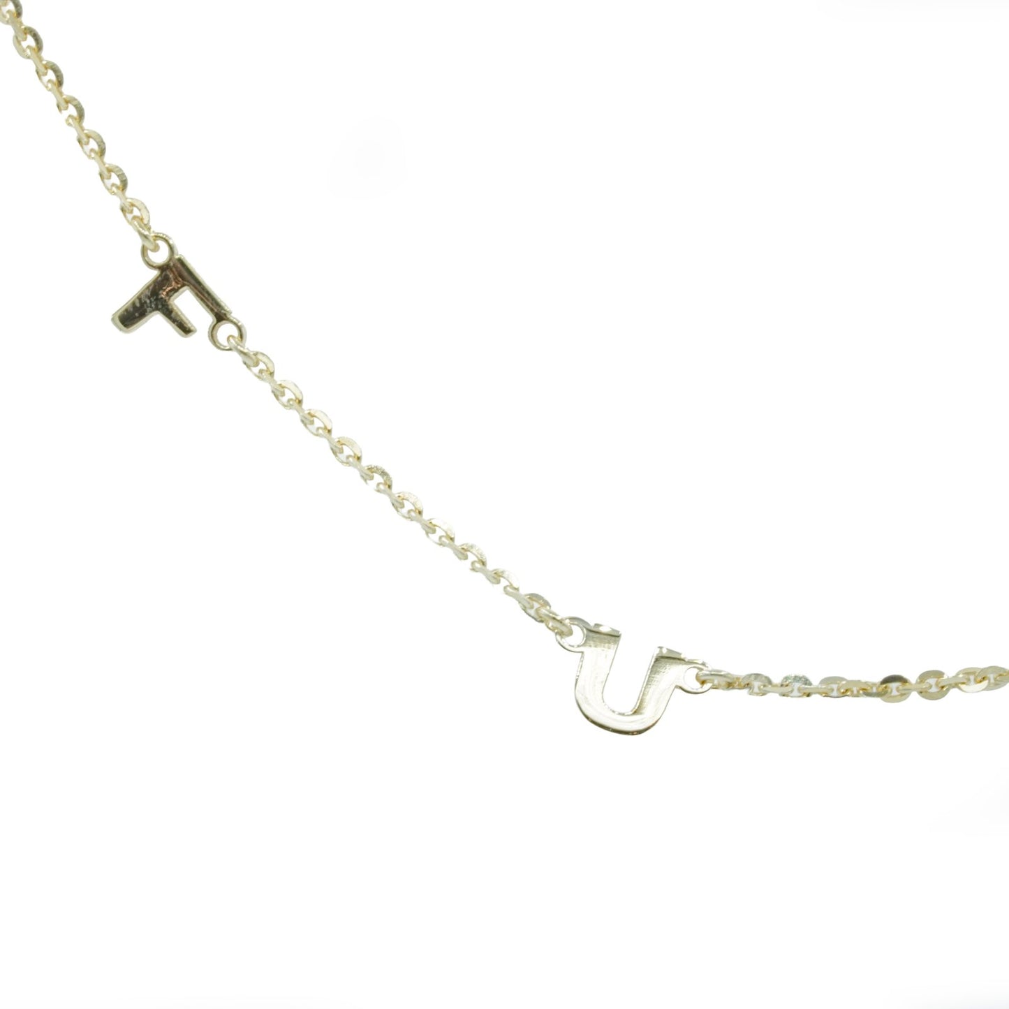 Gold plated 'F/U' necklace