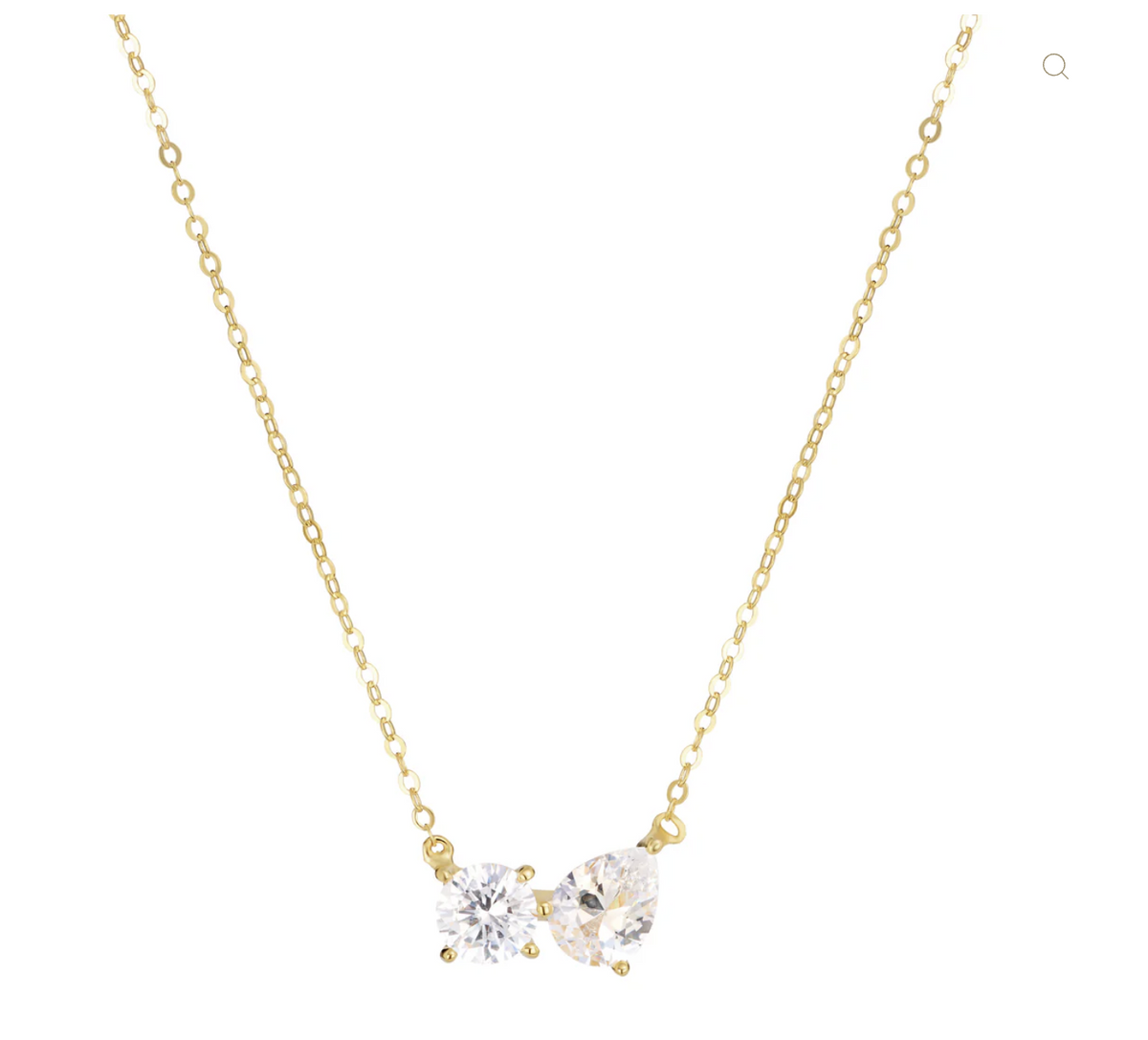 Round and Teardrop 'Toi et Moi' necklace