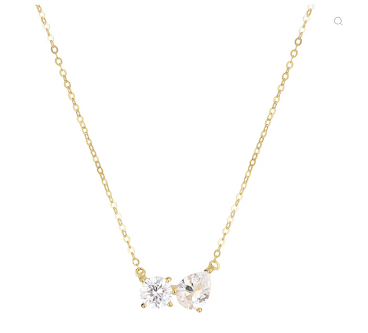 Round and Teardrop 'Toi et Moi' necklace