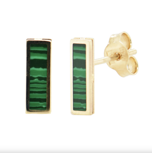 Malachite Bar Studs