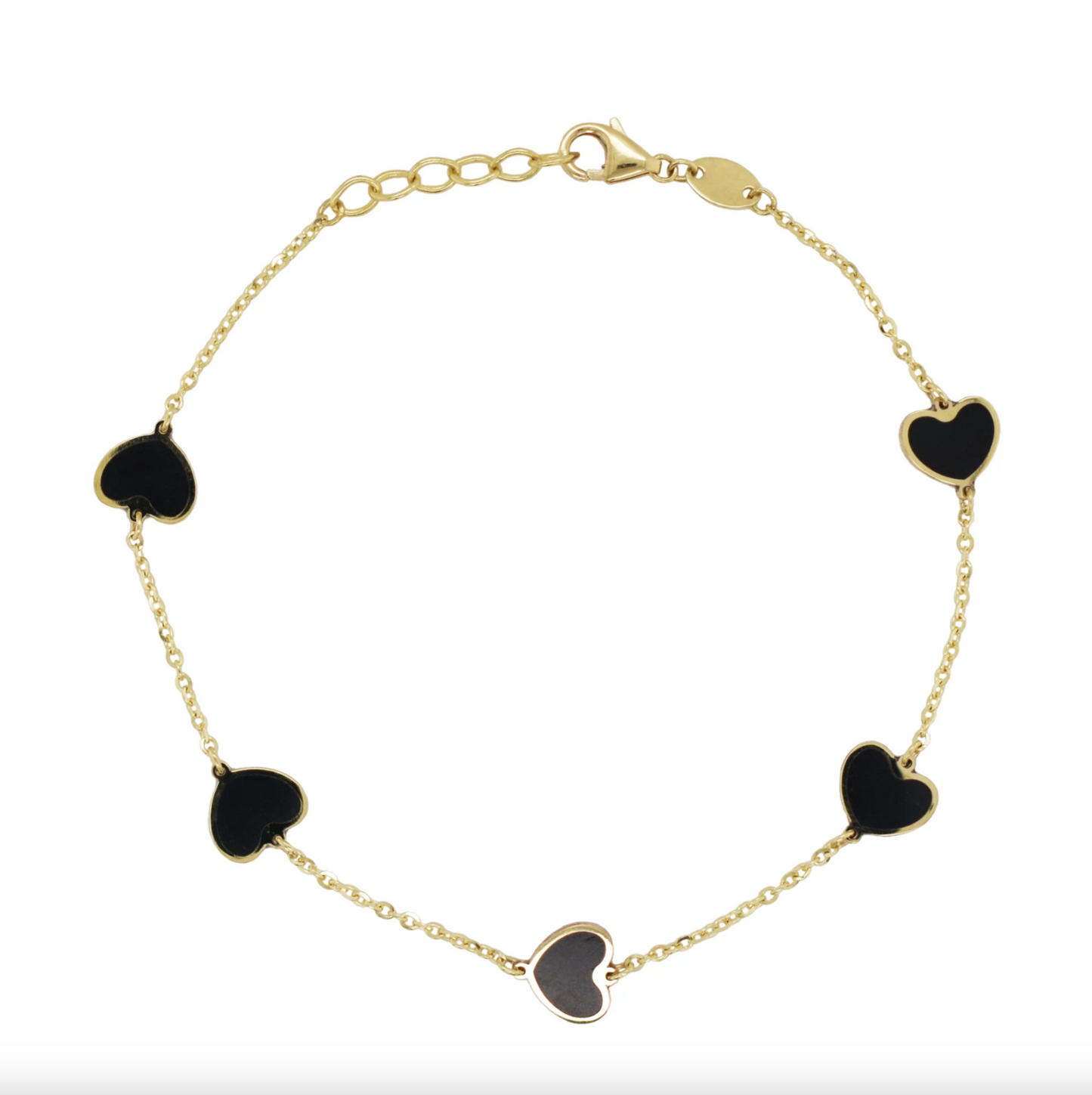 Onyx Heart Station Bracelet