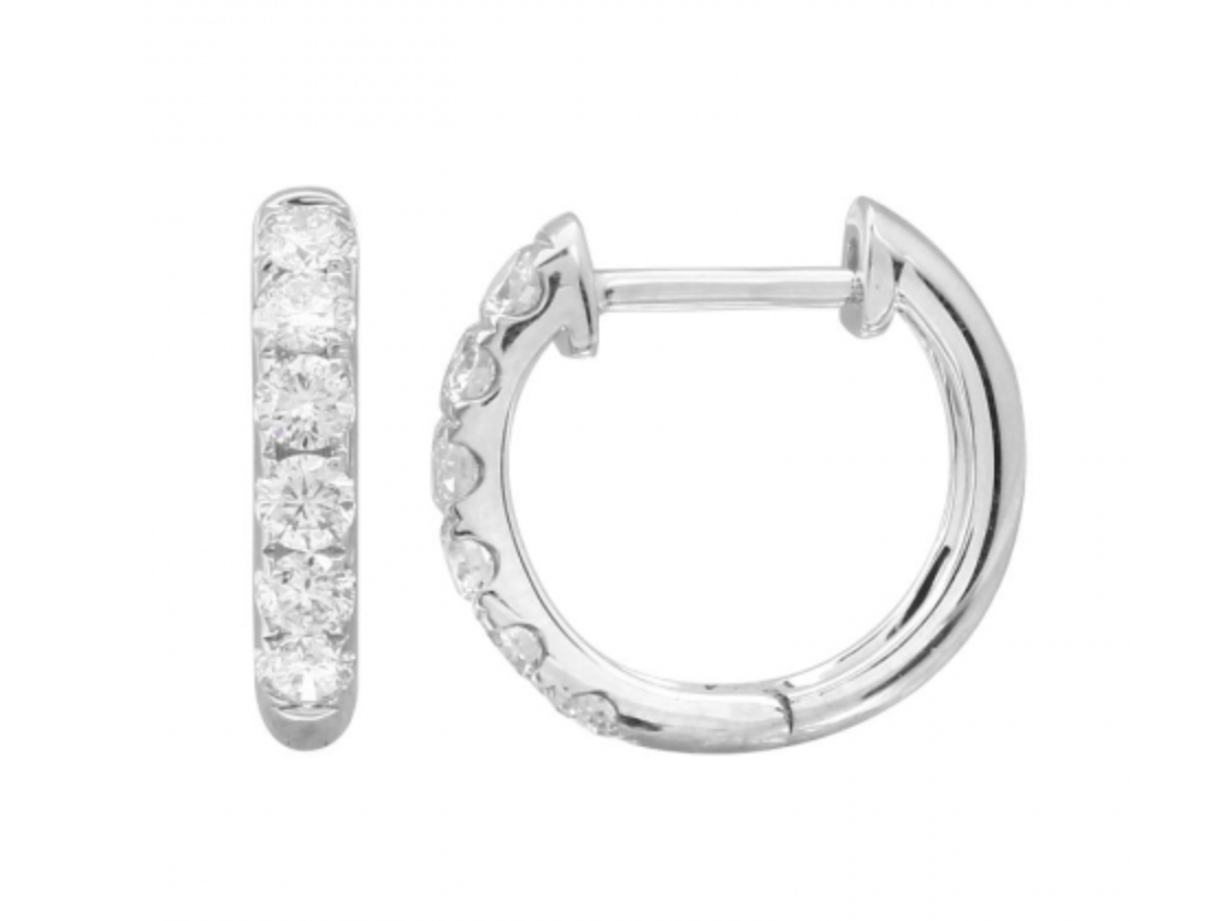 12mm Huggies - White Gold