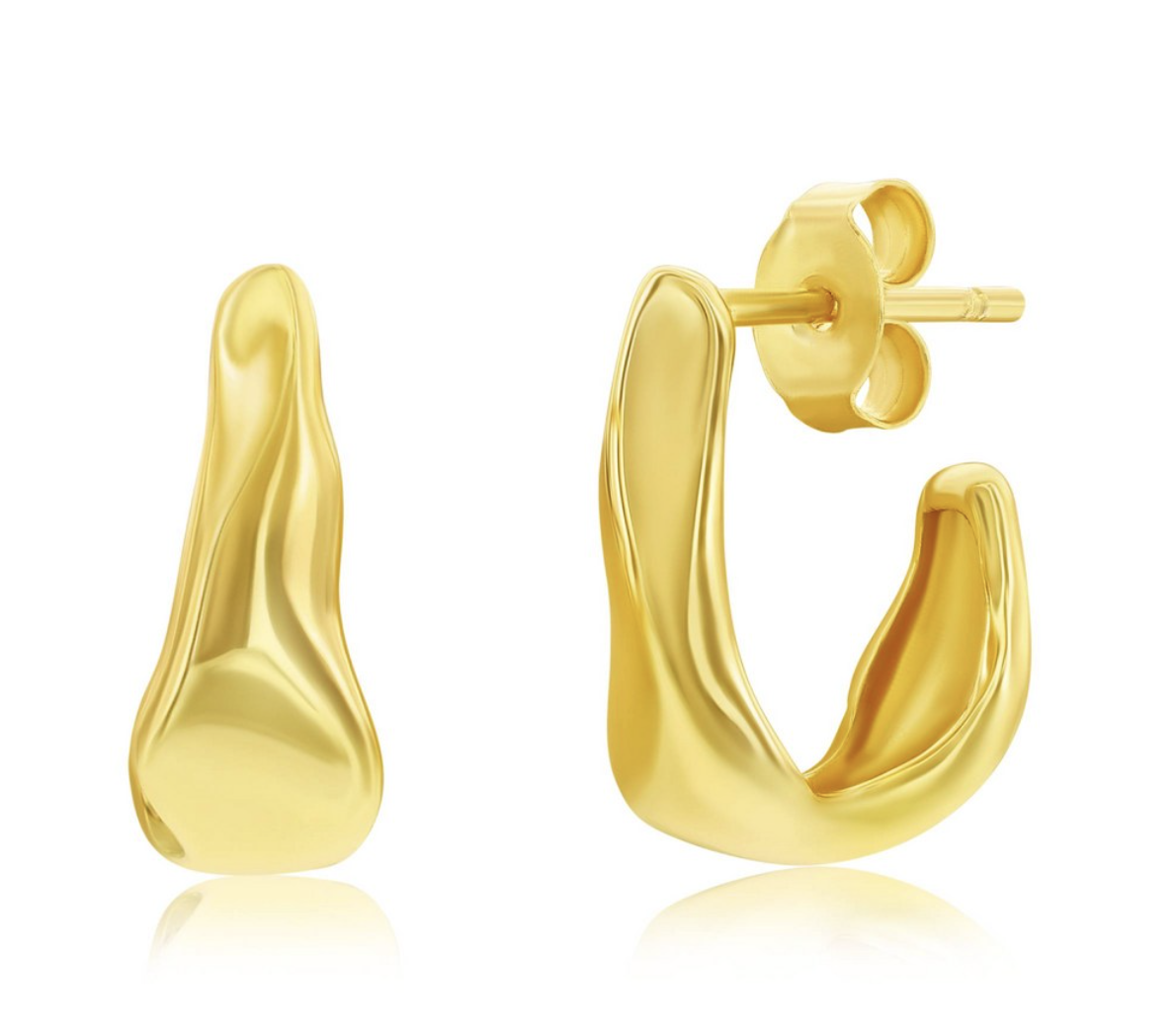 Irregular Shaped Huggie Hoops