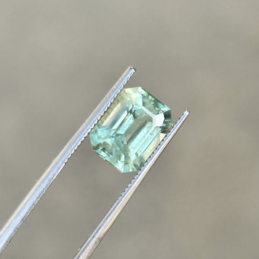 Emerald Cut Green Sapphire: 3.29 CT