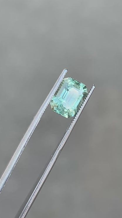 Emerald Cut Green Sapphire: 3.29 CT